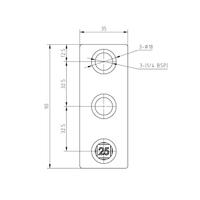 Doos Kruisstuk in 1 vlak - zwart - vierkant - 40 mm (20 stuks)